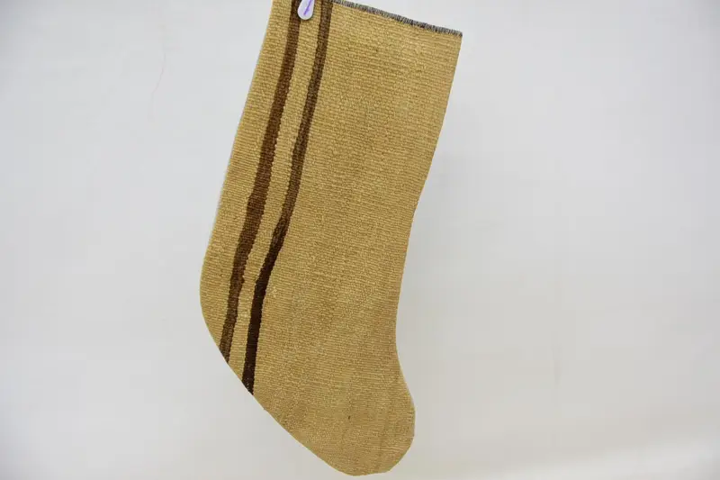 Beige & brauner Weihnachtsstrumpf, festlicher Weihnachtsstrumpf