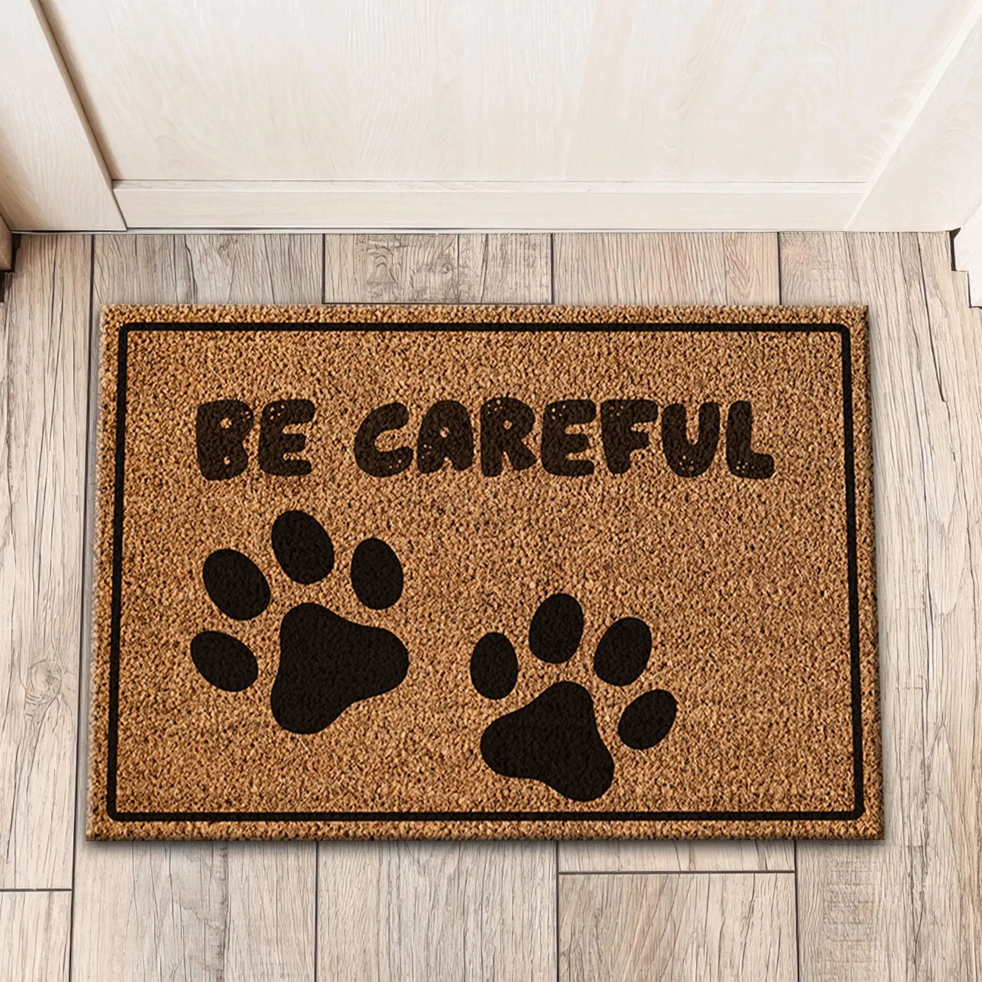 Pet-Themed Coir Door Mat, Printed Rug, Durable and Functional - 1