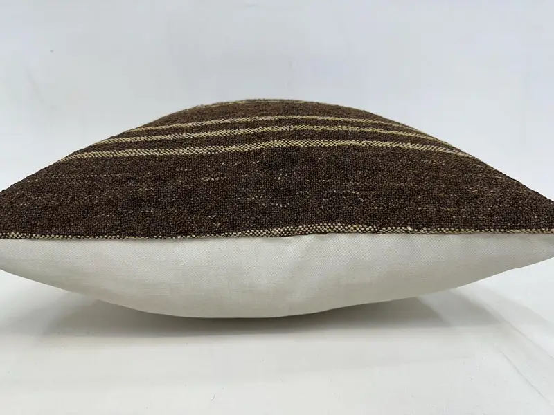 Meditationskissenbedeckung, Kissen für Couch, 20x20 braune Kissenbedeckung, Kissenbedeckung, Kilim -Kissenschein, Vintage -Kissen - 5