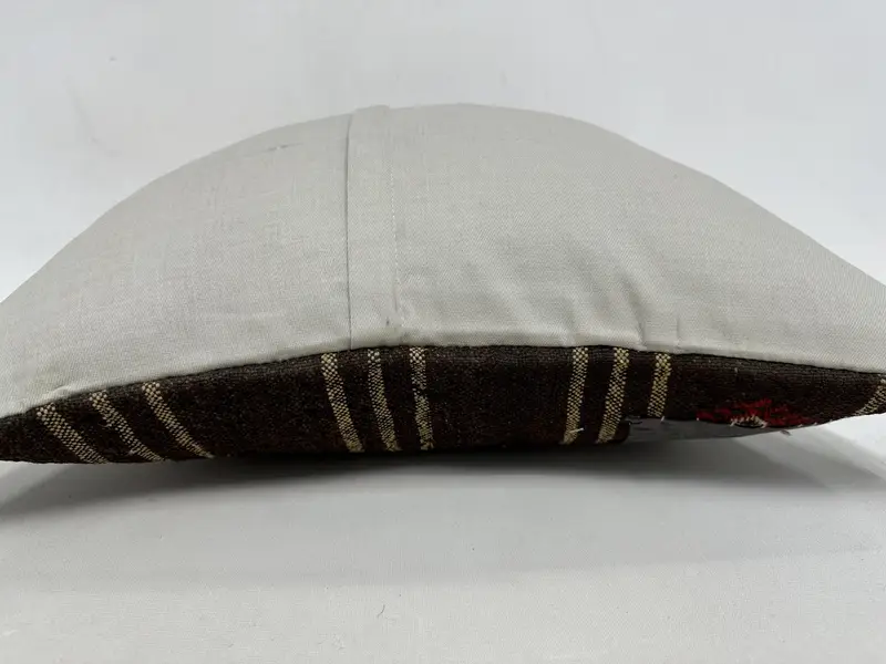 Meditationskissenbedeckung, Kissen für Couch, 20x20 braune Kissenbedeckung, Kissenbedeckung, Kilim -Kissenschein, Vintage -Kissen - 7