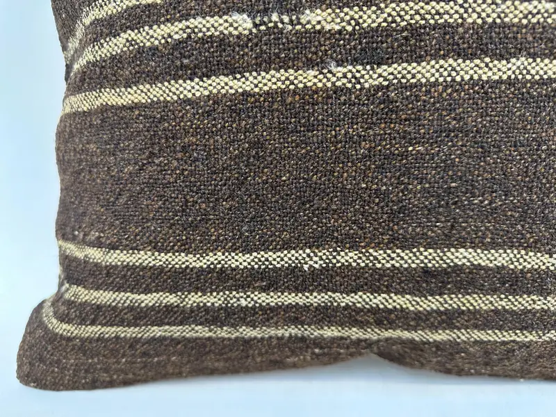 Meditationskissenbedeckung, Kissen für Couch, 20x20 braune Kissenbedeckung, Kissenbedeckung, Kilim -Kissenschein, Vintage -Kissen - 2
