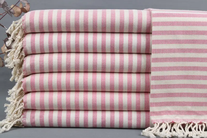 Dish Towel Striped Pink Napkin, Kitchen & Tea Towel, Beige, 24x40 Inches