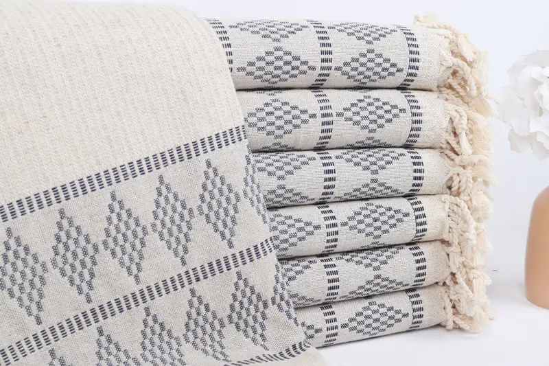 Personalized Gift, Valentines Day Gift For Her, 70x36 Linen Kilim Design Towel, Monogram Beach Towel, Bridal Shower Favor, Absorbent Turkish towel - 1