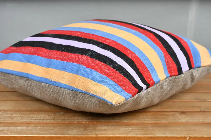 16x16 Red Pillow Cover, Aztec Cushion Case, Cushion, Seat Pillow Case, Kilim Pillow, Aztec Pillow Cover, Boho Pillow Sham Cover, Kilim Cushion Sham - 4