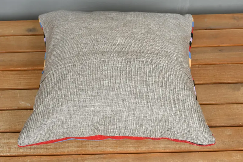 16x16 Red Pillow Cover, Aztec Cushion Case, Cushion, Seat Pillow Case, Kilim Pillow, Aztec Pillow Cover, Boho Pillow Sham Cover, Kilim Cushion Sham - 5