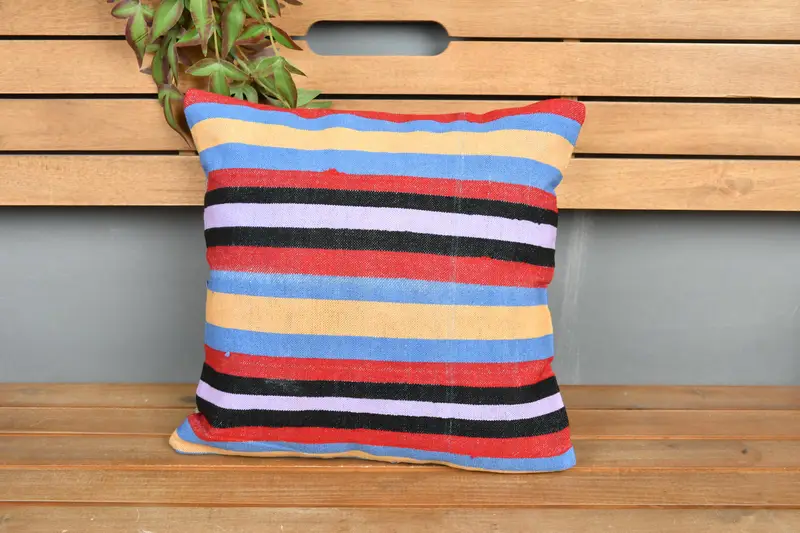 16x16 Red Pillow Cover, Aztec Cushion Case, Cushion, Seat Pillow Case, Kilim Pillow, Aztec Pillow Cover, Boho Pillow Sham Cover, Kilim Cushion Sham - 6