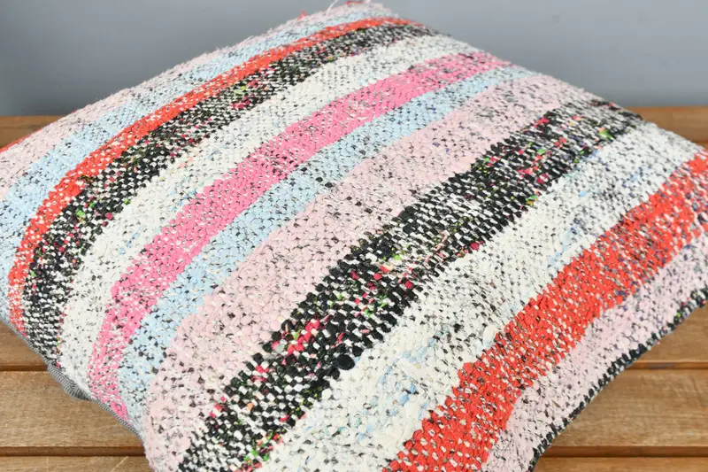 16x16 Blue Pillow Sham, Kilim Cushion Sham, Interior Designer Pillow, Pillow Cover, Retro Pillow, Home Decor Pillow, Handwoven Cushion - 4