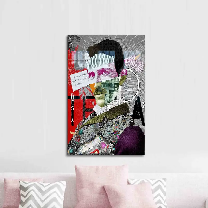 Zarif Baskılı Cam: Soyut Tesla Grafiti Tasarımı