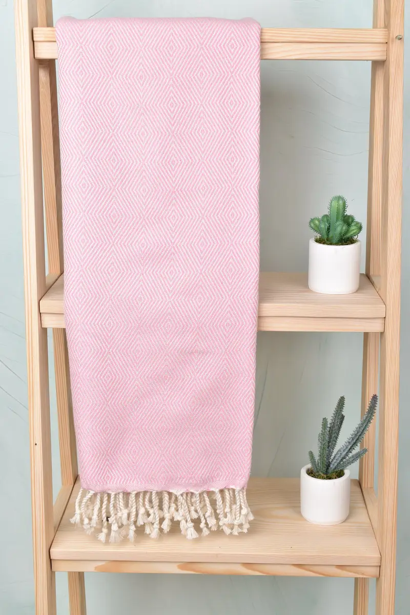 Embroidered Beach Towel, Turkish Towel USA, Christmas Gift, Turkish Towel Beach, Handwoven Turkish Towel, Thin towel, 74x40 Cotton Diamond Towel - 8