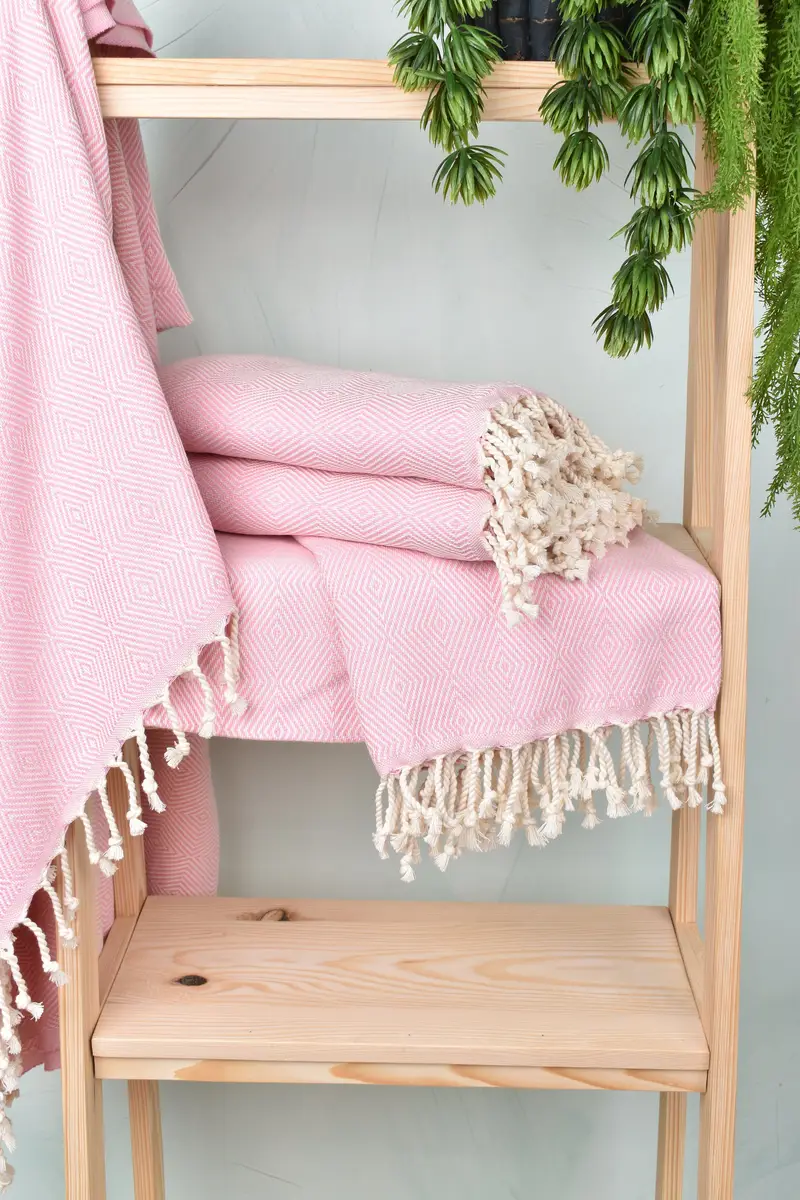 Embroidered Beach Towel, Turkish Towel USA, Christmas Gift, Turkish Towel Beach, Handwoven Turkish Towel, Thin towel, 74x40 Cotton Diamond Towel - 6