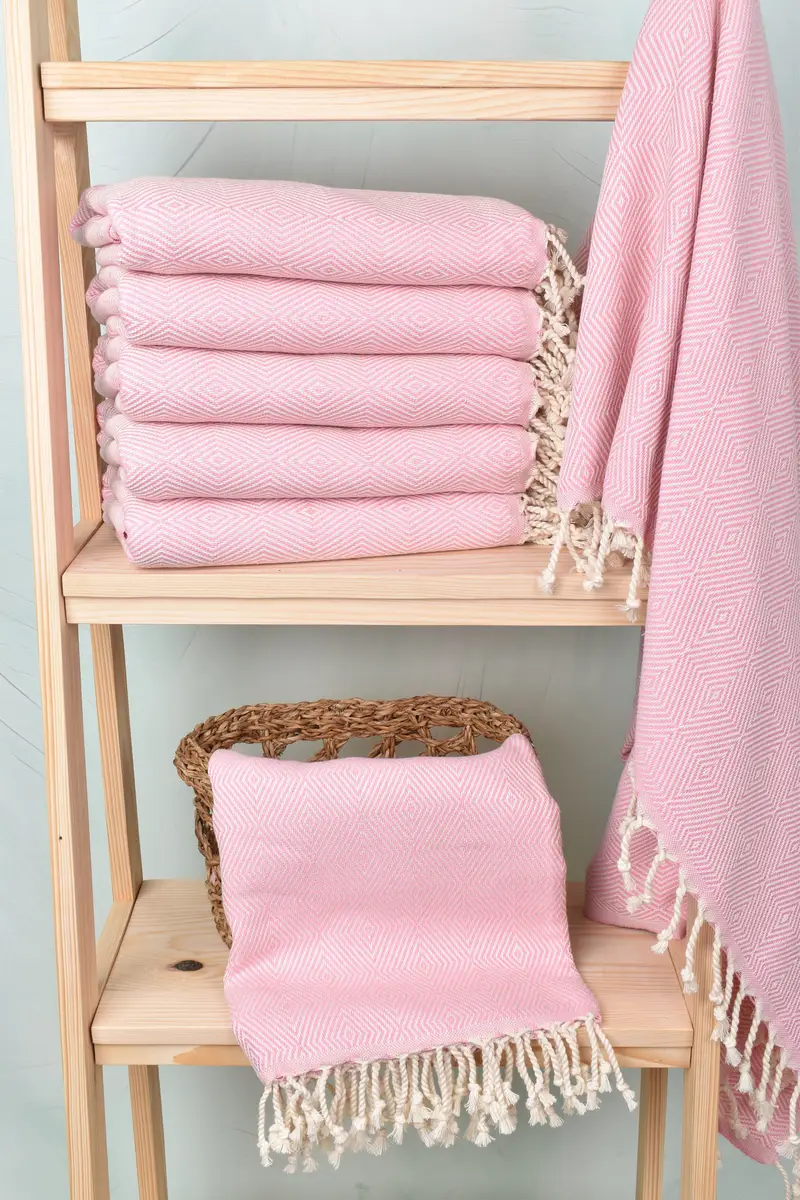 Embroidered Beach Towel, Turkish Towel USA, Christmas Gift, Turkish Towel Beach, Handwoven Turkish Towel, Thin towel, 74x40 Cotton Diamond Towel - 3