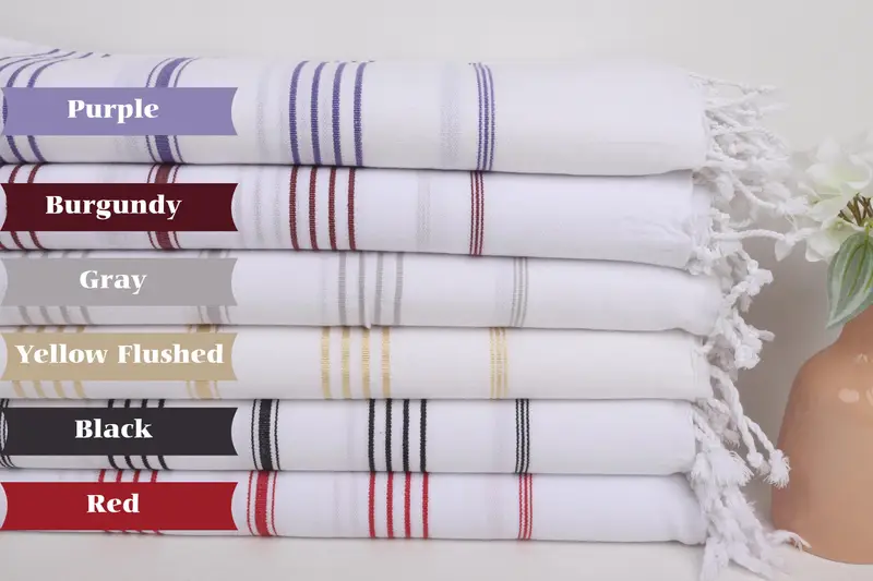 Gift For Bride, Monogram Turkish Towel, Turkish Bath Towel USA, Custom Beach Towel, Personalized Bridesmaid Gift, 70x40 Cotton Striped Towel - 4