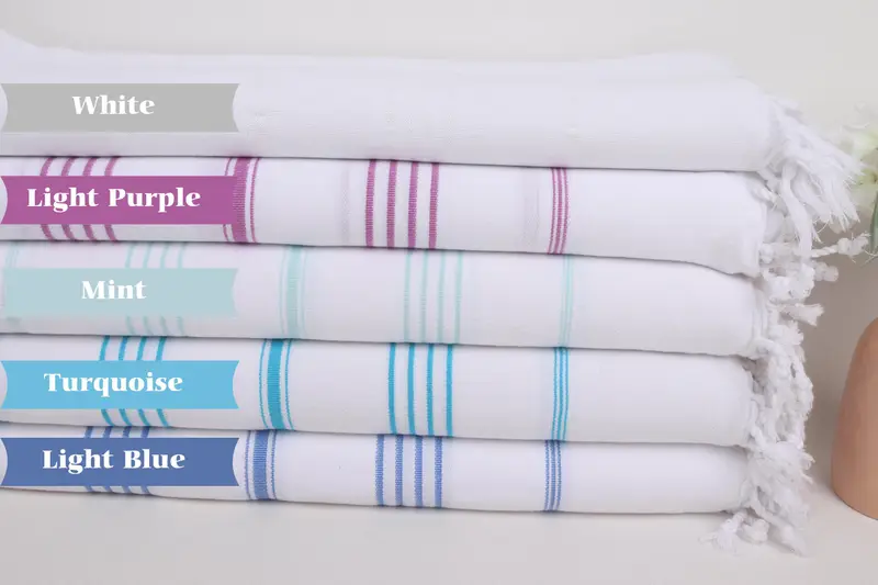 Gift For Bride, Monogram Turkish Towel, Turkish Bath Towel USA, Custom Beach Towel, Personalized Bridesmaid Gift, 70x40 Cotton Striped Towel - 3
