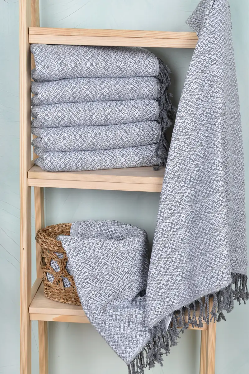 70x40 Cotton Geometric Towel, Turkish Towel Beach Towel, Absorbent Turkish towel, Bridesmaid Gift, Quick-dry peshtemal, Wedding Gift For Bride - 3