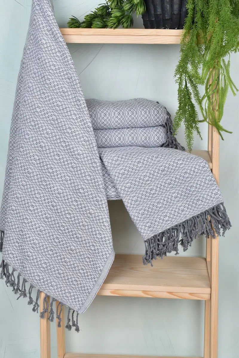 70x40 Cotton Geometric Towel, Turkish Towel Beach Towel, Absorbent Turkish towel, Bridesmaid Gift, Quick-dry peshtemal, Wedding Gift For Bride - 6