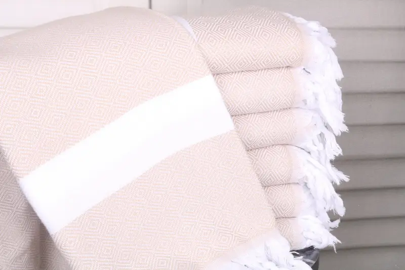 Beach Towel Beige Cotton Towel, Bachelorette Party, 40x71 Inches