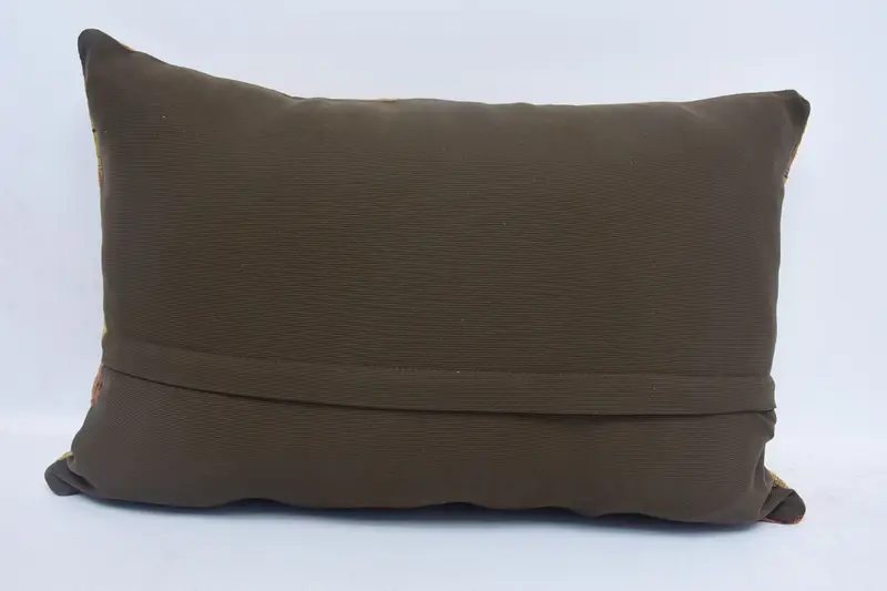 Decorative Throw Cushion Case, Gift Pillow, Turkish Kilim Pillow, Pillow Cover, Kilim Pillow, 16x24 Beige Pillow, Sustainable Cushion Cover - 6