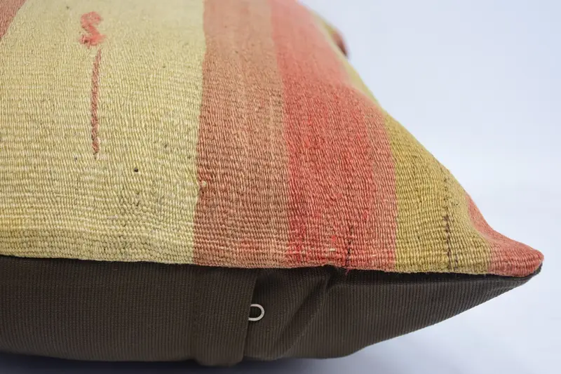 Decorative Throw Cushion Case, Gift Pillow, Turkish Kilim Pillow, Pillow Cover, Kilim Pillow, 16x24 Beige Pillow, Sustainable Cushion Cover - 5