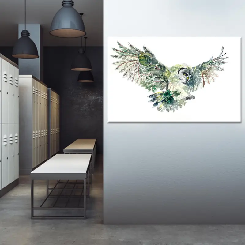 Modern Soyut Uçan Baykuş Kanvas: Benzersiz Baykuş Sevgiliye Hediye