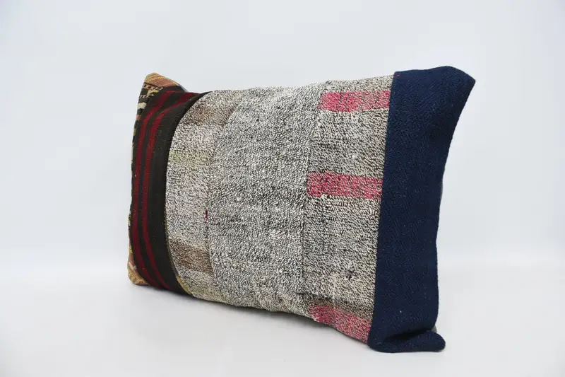 Handmade Kilim Cushion, Ethnic Pillow, Boho Pillow Sham Cover, Kilim Pillow, Cushion Cover, 20x28 Gray Cushion Case, Floor Pillow Case - 4