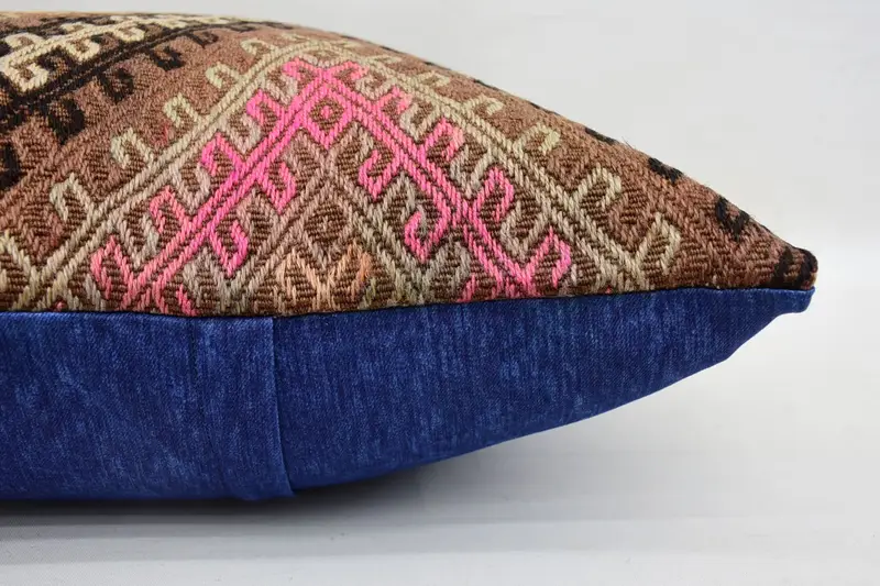 Pillow for Sofa, Cushion, Southwestern Cushion Cover, Vintage Pillow, Vintage Kilim Pillow, Customized Pillow Case, 24x24 Brown Cushion - 5