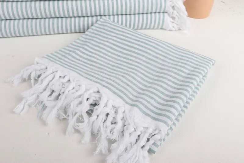 Soft towel, 68x36 Cotton Striped Towel, Turkish Towel USA, Fringed Turkish peshtemal beach towel USA, Sand-resistant towel, Home Decor Towel - 5