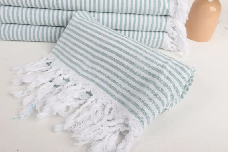 Soft towel, 68x36 Cotton Striped Towel, Turkish Towel USA, Fringed Turkish peshtemal beach towel USA, Sand-resistant towel, Home Decor Towel - 4