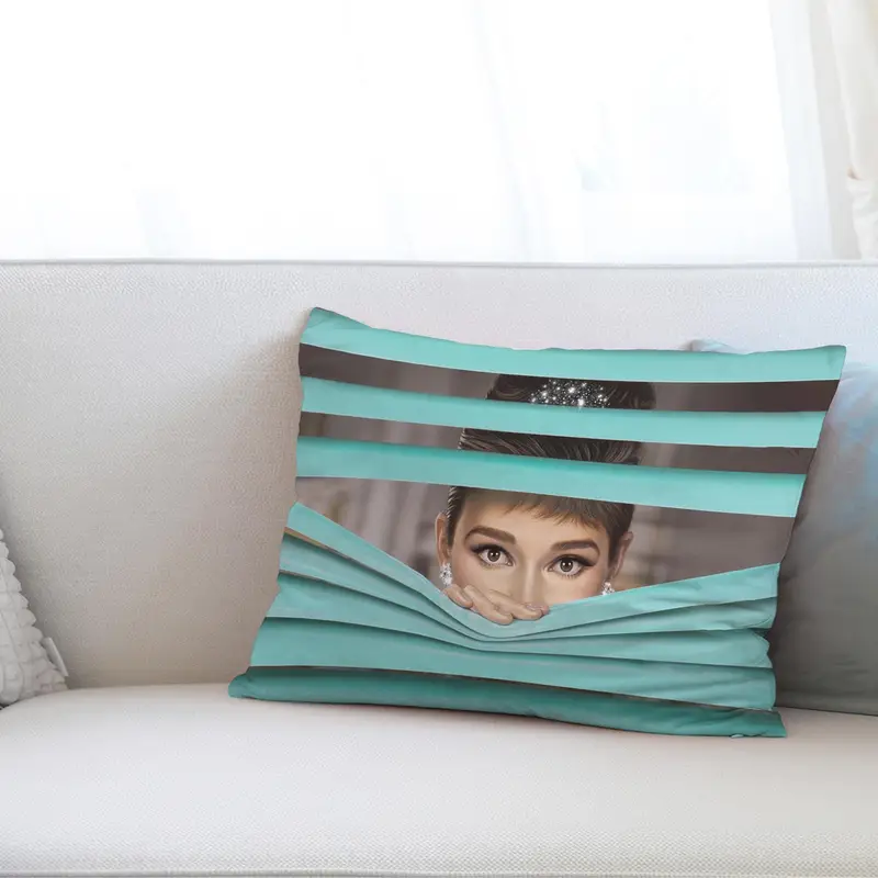 Kız Odası Dekoru için Audrey'den Esinlenen POP ART Baskılı Yastık