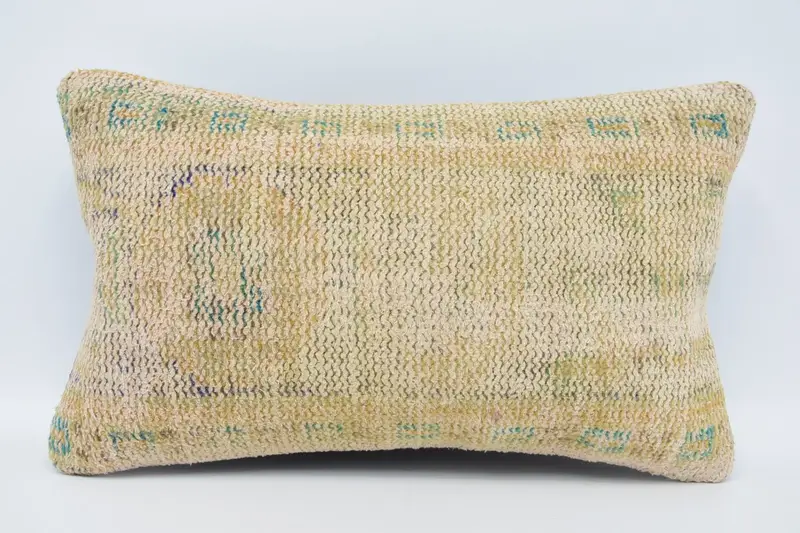 Kilim Pillow Cover, Pillow Case, 12x20 Beige Pillow Cover, Traditional Pillow Case, Interior Designer Pillow, Vintage Pillow - 1