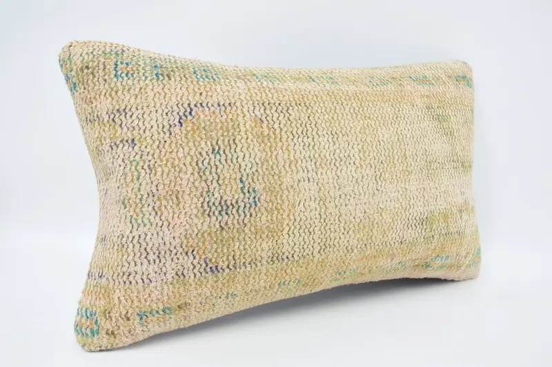 Kilim Pillow Cover, Pillow Case, 12x20 Beige Pillow Cover, Traditional Pillow Case, Interior Designer Pillow, Vintage Pillow - 3