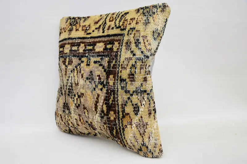 Pillow for Sofa, Colorful Cushion Cover, Cushion Case, Kilim Pillow Cover, 14x14 Beige Pillow Cover, Ethnical Kilim Rug Pillow, Tapestry Pillow Sham - 3
