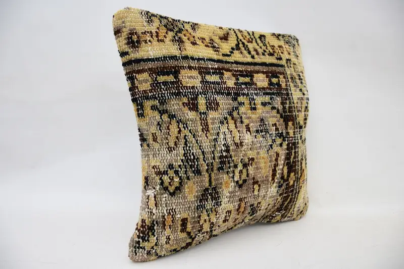 Pillow for Sofa, Colorful Cushion Cover, Cushion Case, Kilim Pillow Cover, 14x14 Beige Pillow Cover, Ethnical Kilim Rug Pillow, Tapestry Pillow Sham - 2
