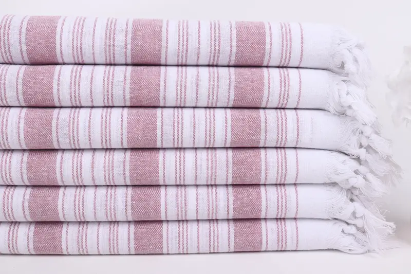 Bridal Shower Favors, Bachelorette Party Favors, Thin towel, Eco-friendly Turkish peshtemal towel, Bridal Gifts, 68x32 Cotton Striped Towel - 3