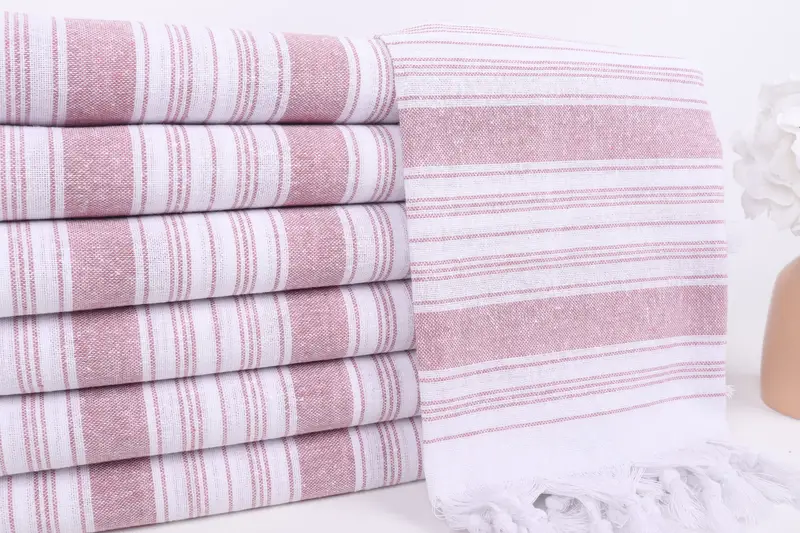 Bridal Shower Favors, Bachelorette Party Favors, Thin towel, Eco-friendly Turkish peshtemal towel, Bridal Gifts, 68x32 Cotton Striped Towel - 2