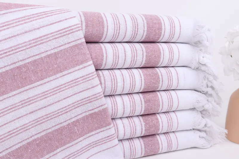 Bridal Shower Favors, Bachelorette Party Favors, Thin towel, Eco-friendly Turkish peshtemal towel, Bridal Gifts, 68x32 Cotton Striped Towel - 1