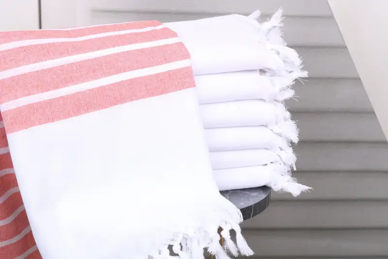 Orange Cotton Towel Handmade Gift, 40x71 Inches