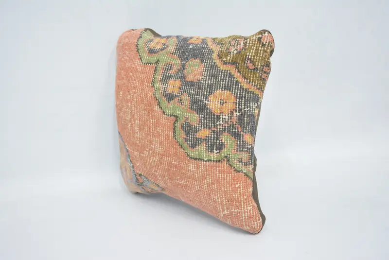 Cushion Case, Boho Pillow Sham Cover, 12x12 Red Cushion Cover, Interior Designer Pillow, Vintage Kilim Throw Pillow, Decorative Bolster Cushion Case - 4