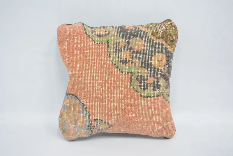 Cushion Case, Boho Pillow Sham Cover, 12x12 Red Cushion Cover, Interior Designer Pillow, Vintage Kilim Throw Pillow, Decorative Bolster Cushion Case - 1