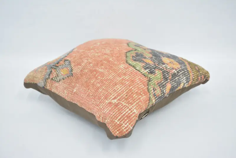 Cushion Case, Boho Pillow Sham Cover, 12x12 Red Cushion Cover, Interior Designer Pillow, Vintage Kilim Throw Pillow, Decorative Bolster Cushion Case - 6