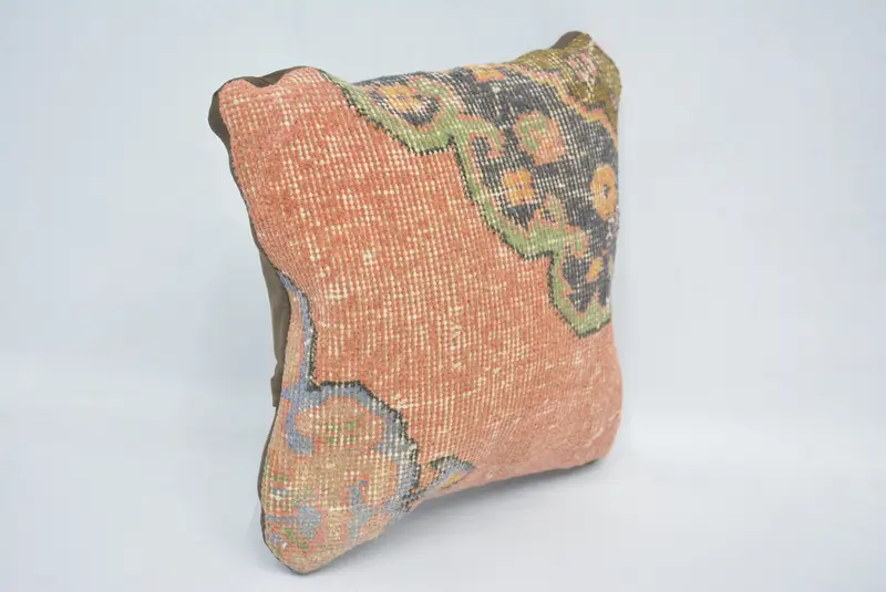 Cushion Case, Boho Pillow Sham Cover, 12x12 Red Cushion Cover, Interior Designer Pillow, Vintage Kilim Throw Pillow, Decorative Bolster Cushion Case - 3