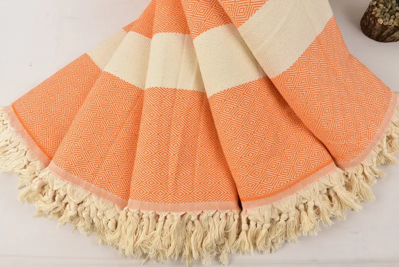 92x80 Cotton Diamond Towel, Monogram Blanket, Extra Large Tablecloth, Woven Blanket, Bedspread, Shower Curtain, Bachelor Bachelorette Party Favors - 4