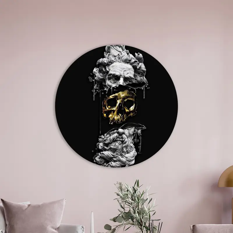 Trendy Gold & Black Printed Glass for Modern Loft Decor
