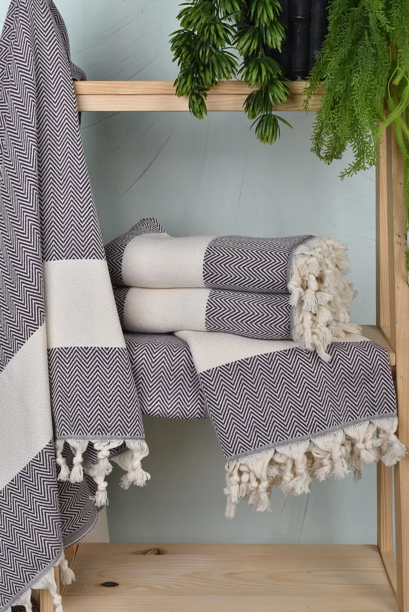 70x40 Cotton Herringbone Towel, Bachelor Bachelorette Party Favors, Family Gift, Organic towel, Turkish beach towel, Turkish beach towel with fringe - 6