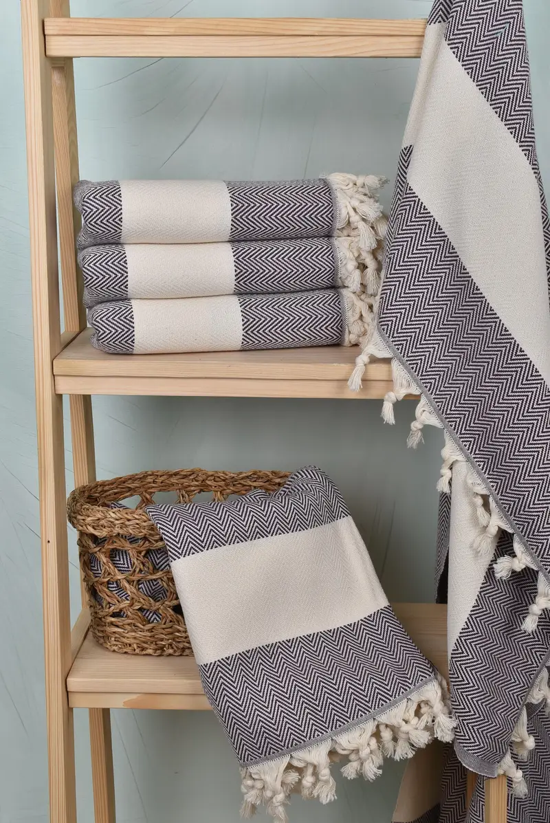 70x40 Cotton Herringbone Towel, Bachelor Bachelorette Party Favors, Family Gift, Organic towel, Turkish beach towel, Turkish beach towel with fringe - 3