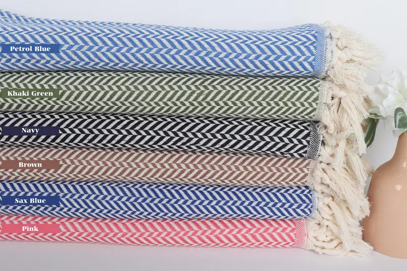 Wedding For Favor, Wedding Anniversary Gift, Kids Beach Towel, Organic towel, Beach Towel Gift, Wedding Gifts Towel, 70x40 Cotton Chevron Towel - 1