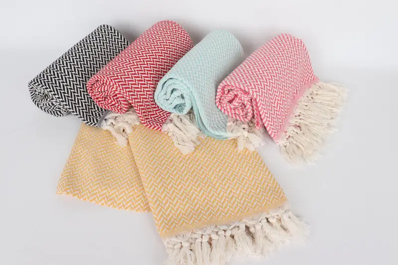 Wedding For Favor, Wedding Anniversary Gift, Kids Beach Towel, Organic towel, Beach Towel Gift, Wedding Gifts Towel, 70x40 Cotton Chevron Towel - 5