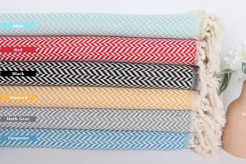 Wedding For Favor, Wedding Anniversary Gift, Kids Beach Towel, Organic towel, Beach Towel Gift, Wedding Gifts Towel, 70x40 Cotton Chevron Towel - 2