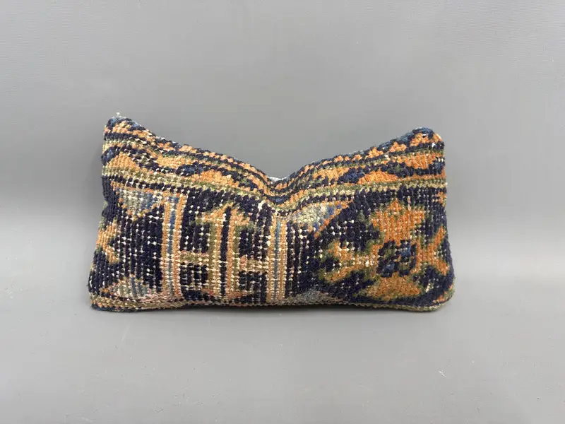 Turkish Kilim Pillow, Turkish Pillow, 8x16 Blue Cushion, Shabby Chic Pillow Cover, Pillow Case, Kilim Pillow, Customized Cushion Cover - 1