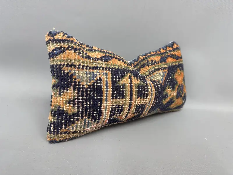 Turkish Kilim Pillow, Turkish Pillow, 8x16 Blue Cushion, Shabby Chic Pillow Cover, Pillow Case, Kilim Pillow, Customized Cushion Cover - 2