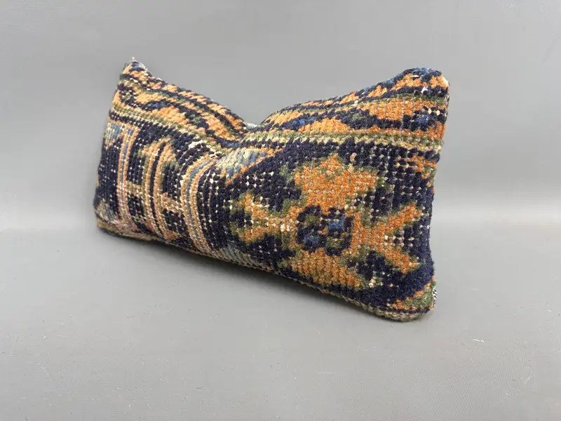 Turkish Kilim Pillow, Turkish Pillow, 8x16 Blue Cushion, Shabby Chic Pillow Cover, Pillow Case, Kilim Pillow, Customized Cushion Cover - 3